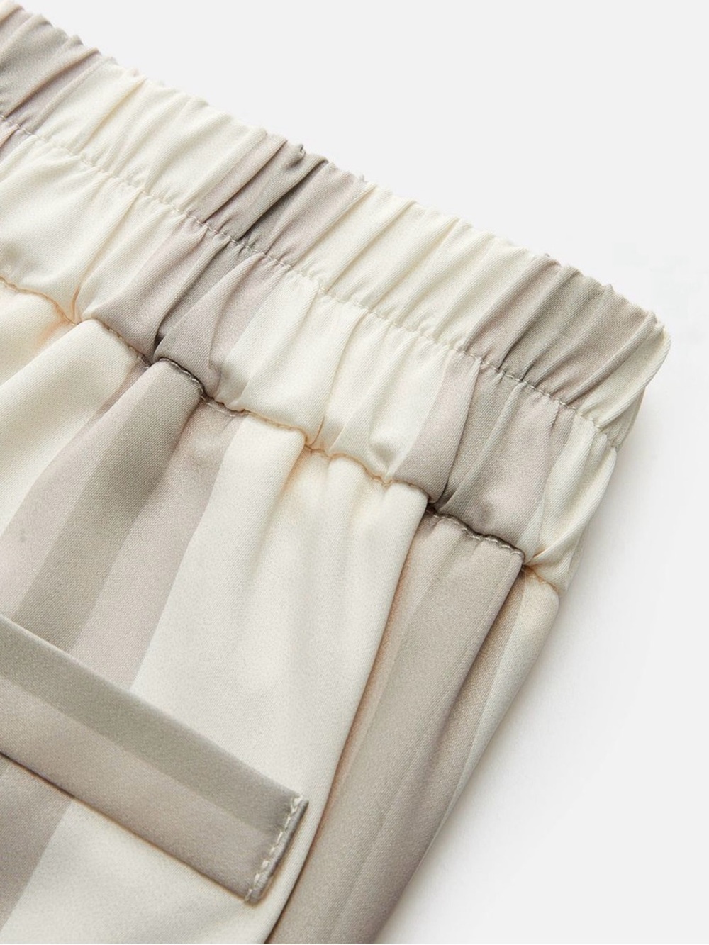 Strapless Wide-Leg Stripe 2 Piece Set in Neutral Cream Taupe - Picture 6 of 11